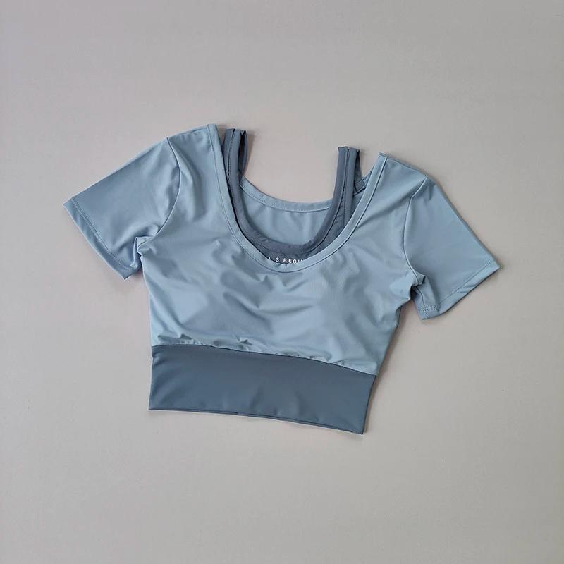 Haut de sport deux pièces pour femmes - Soutien-gorge intégré et respirant été