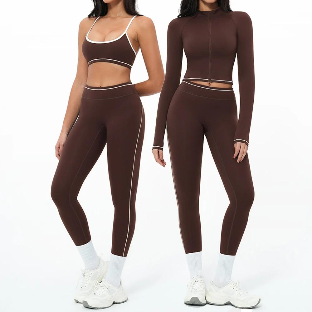 Ensemble de yoga 2 pièces pour femme, tenue de sport, survêtement de gym, vêtements de sport à sécha