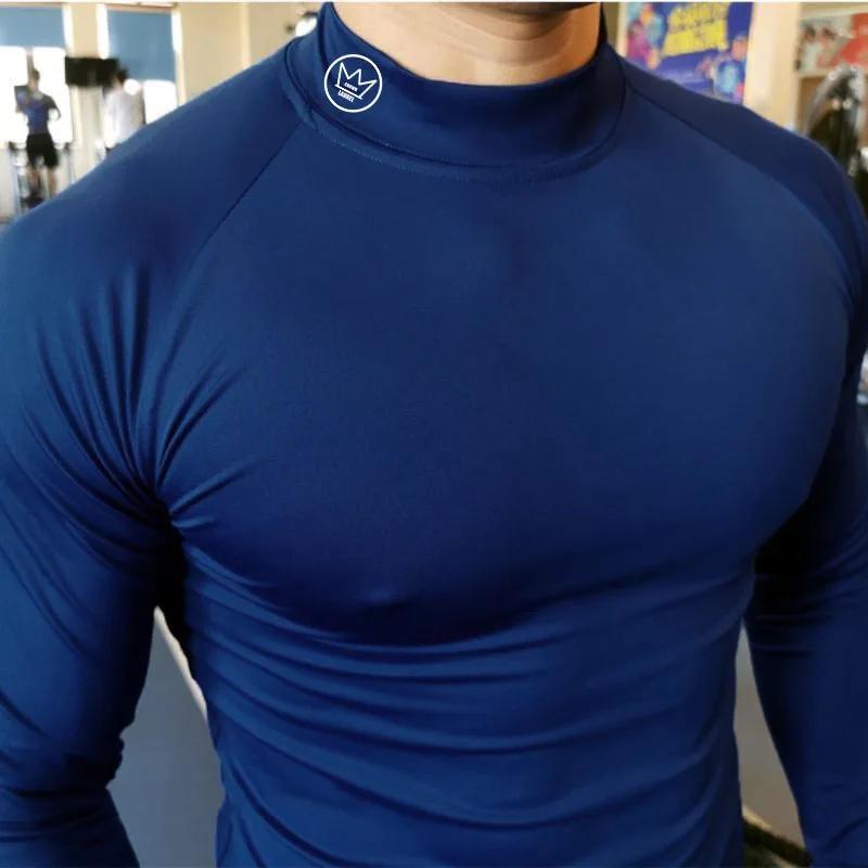 Nouveau T-shirt de course hommes à manches longues chemise de Compression haut d'entraînement de gym