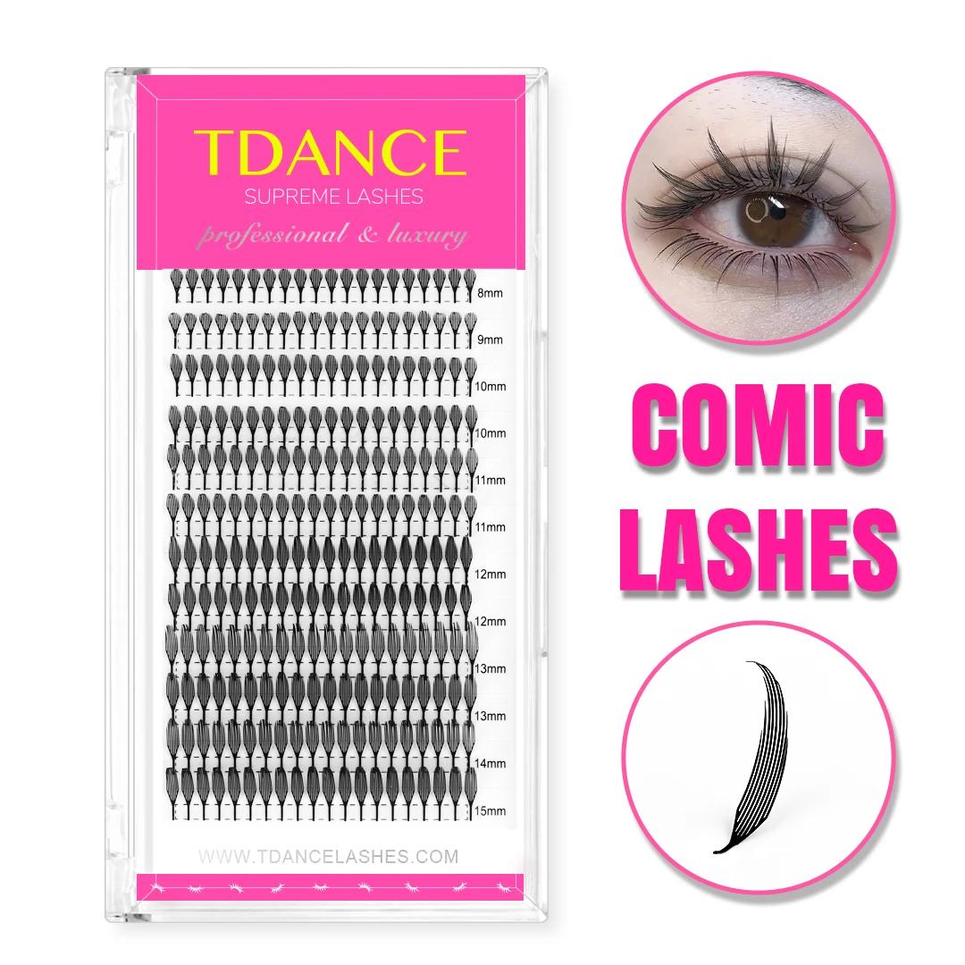 TDANCE bande dessinée flèche cils plume forme Manga faux cils Anime cils naturel léger Volume indivi