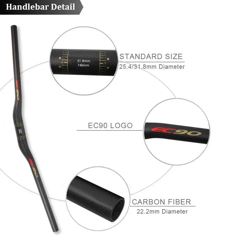 EC90-Guidon VTT ultraléger en fibre de carbone, dimensions 25.4/31.8mm, dimensions 660/680/700/720/7