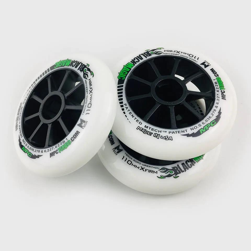 Roues magiques noires MPC SRC XXFirm XFirm 110/100/90mm, pneus de course Marathon pour patins à vite