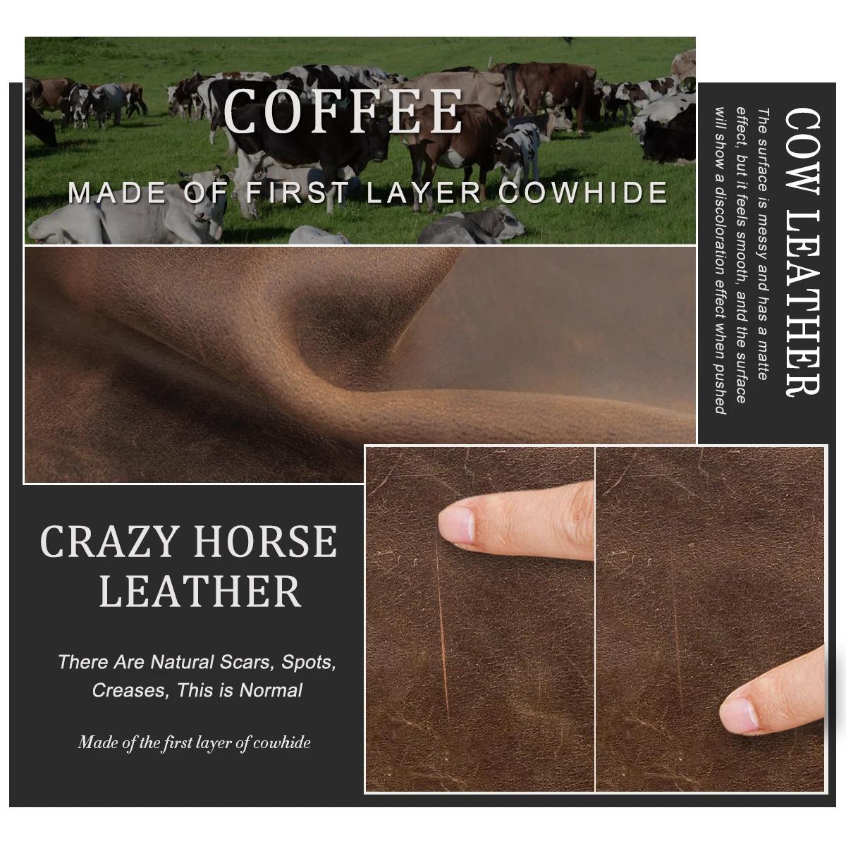 CONTACT'S-Pochettes en cuir véritable pour hommes, sac à main en cuir de cheval Elin avec dragonne,