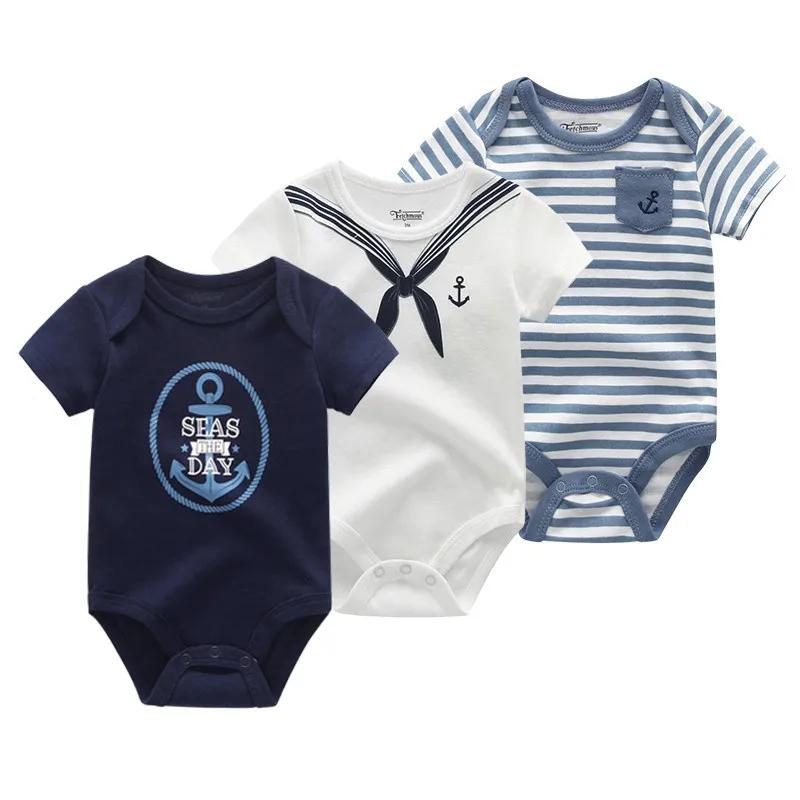 Kiddiezoom Lot de 3 Bodys Bébé Unisexe à Manches Courtes en Coton Doux 100% avec Motifs de Dessins A
