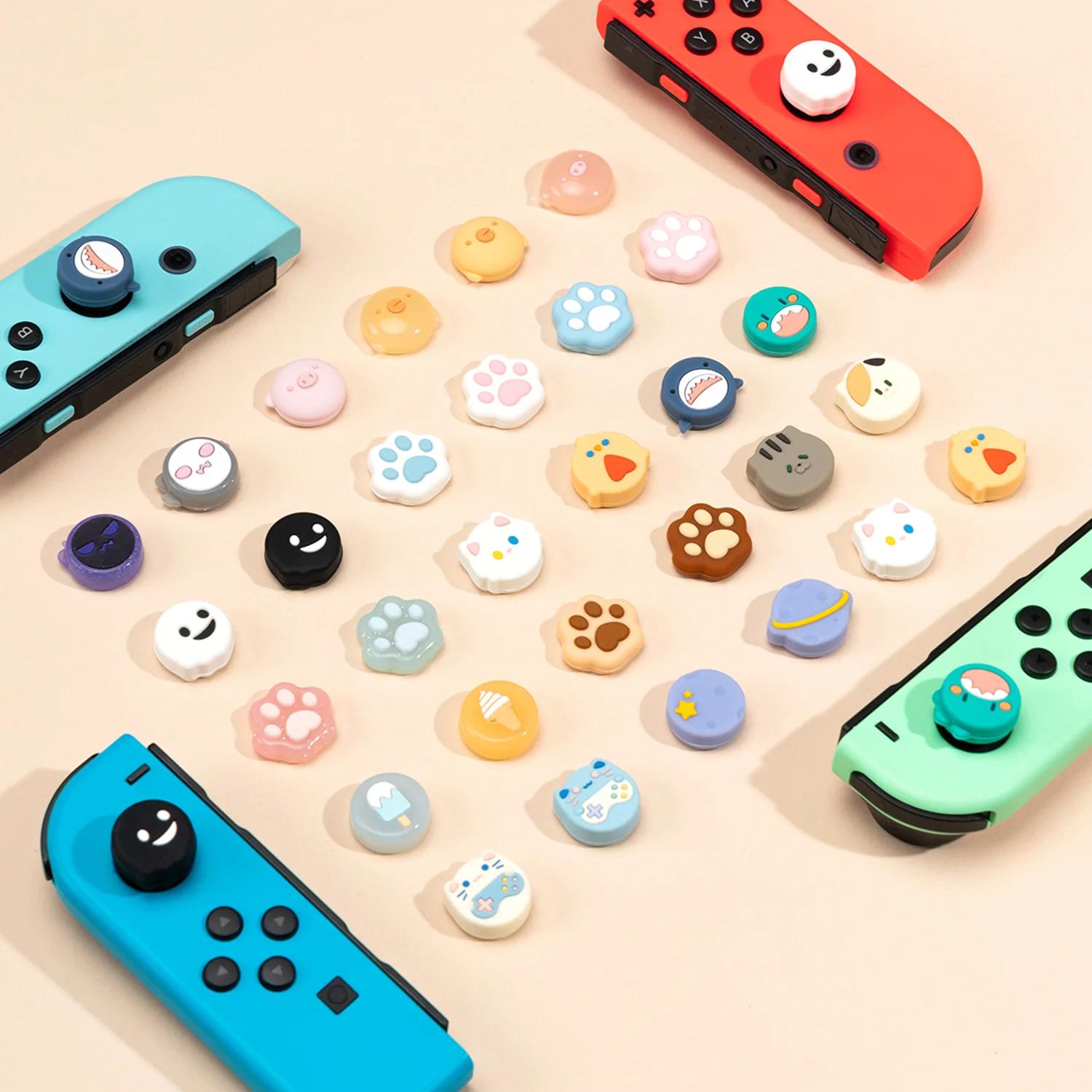 Super mignon Silicone souple Joycon pouce bâton poignée capuchon Joystick couverture pour interrupte