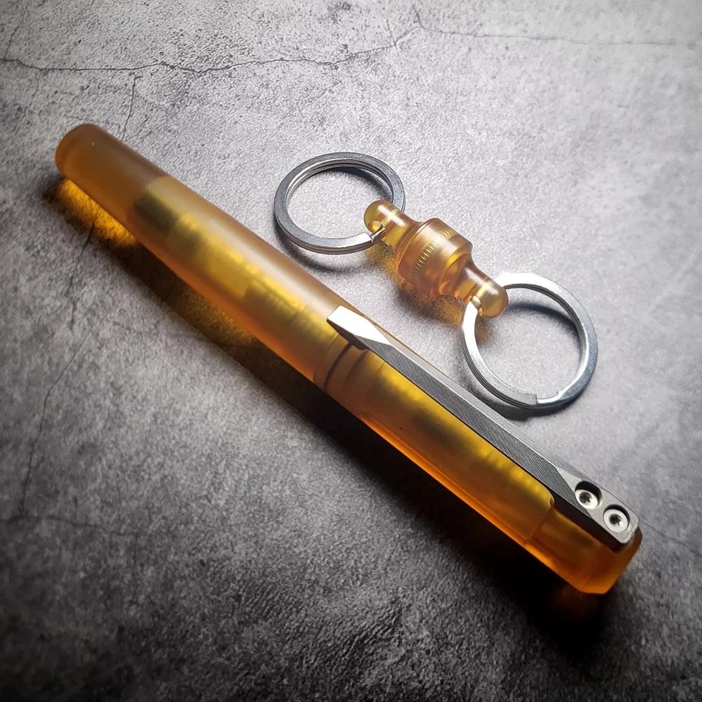 EDC-Stylo de signature en alliage PEI et titane, outils d'écriture multifonctionnels portables pour