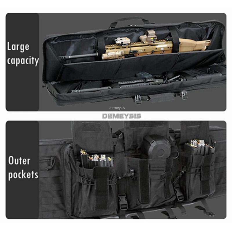 DulDouble-Mallette de rangement rembourrée pour fusil de chasse Airsoft, sac à dos pour odoret magaz