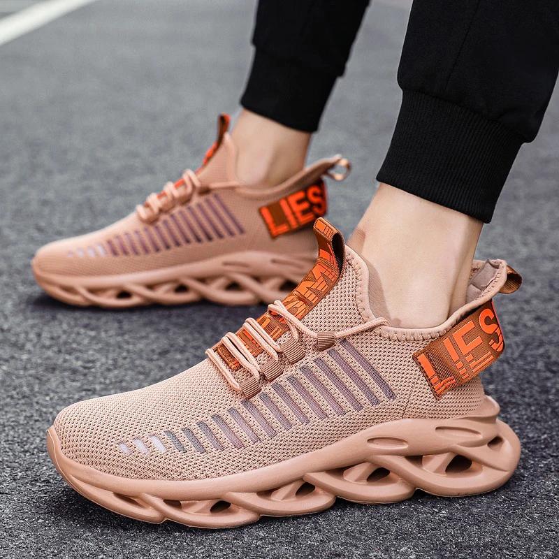 Baskets unisexe confortables couple - Chaussures de course femme et homme respirantes taille 36-46 - Modèle blanc marche et sport