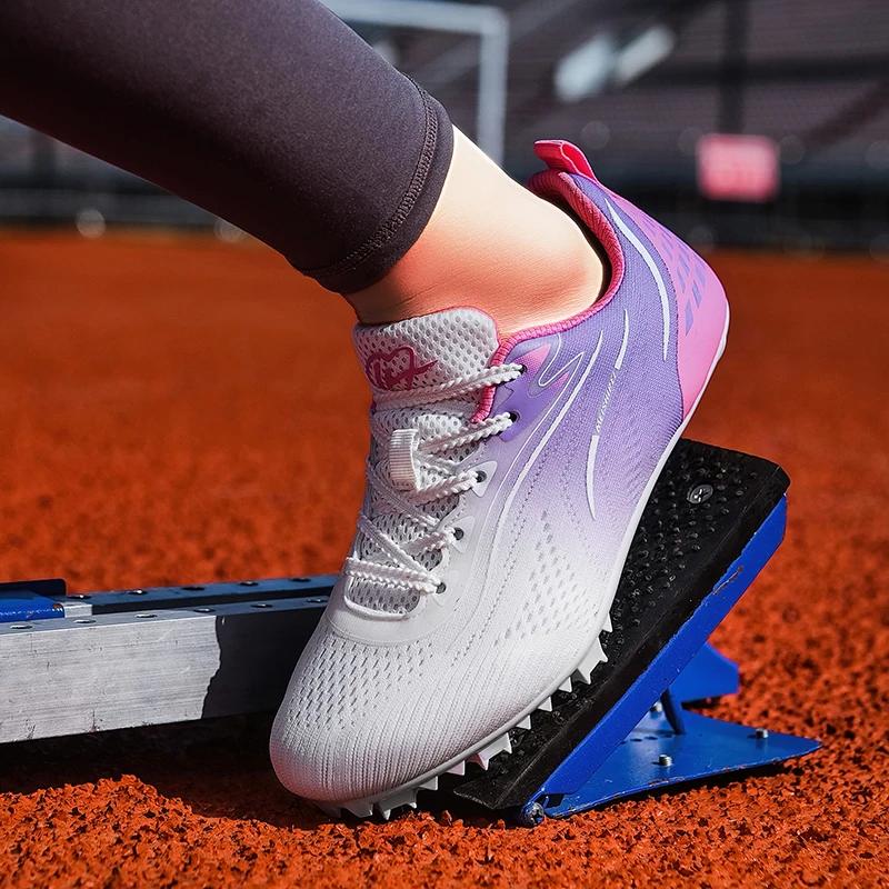 Chaussures d'athlétisme et de terrain, baskets professionnelles pour ongles, Sprinters, antidérapant