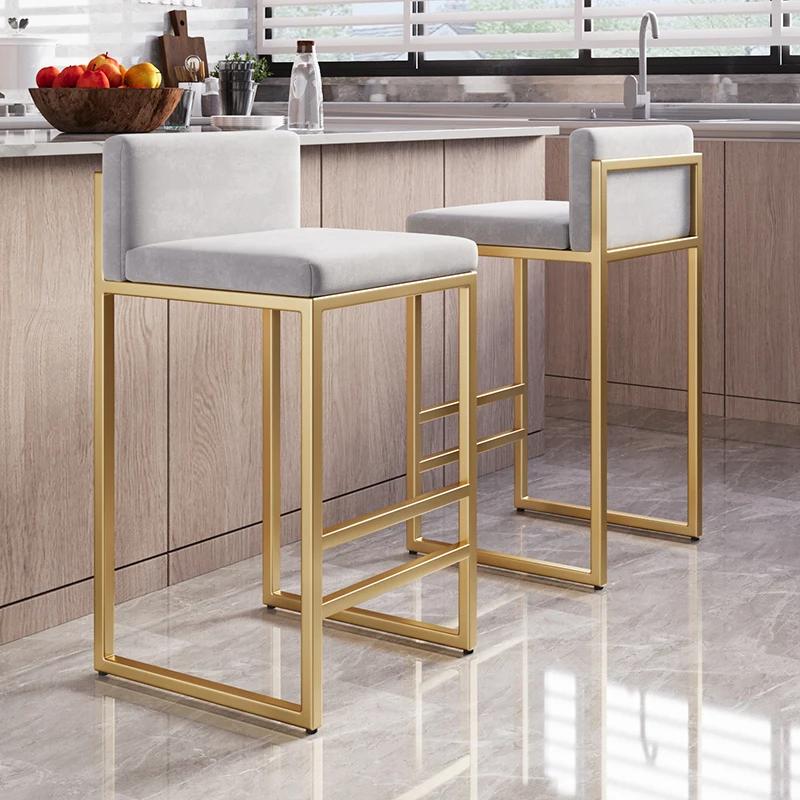 Tabouret de bar moderne avec dossier en fer forgé, chaise de comptoir pour la maison, l'îlot de cuis