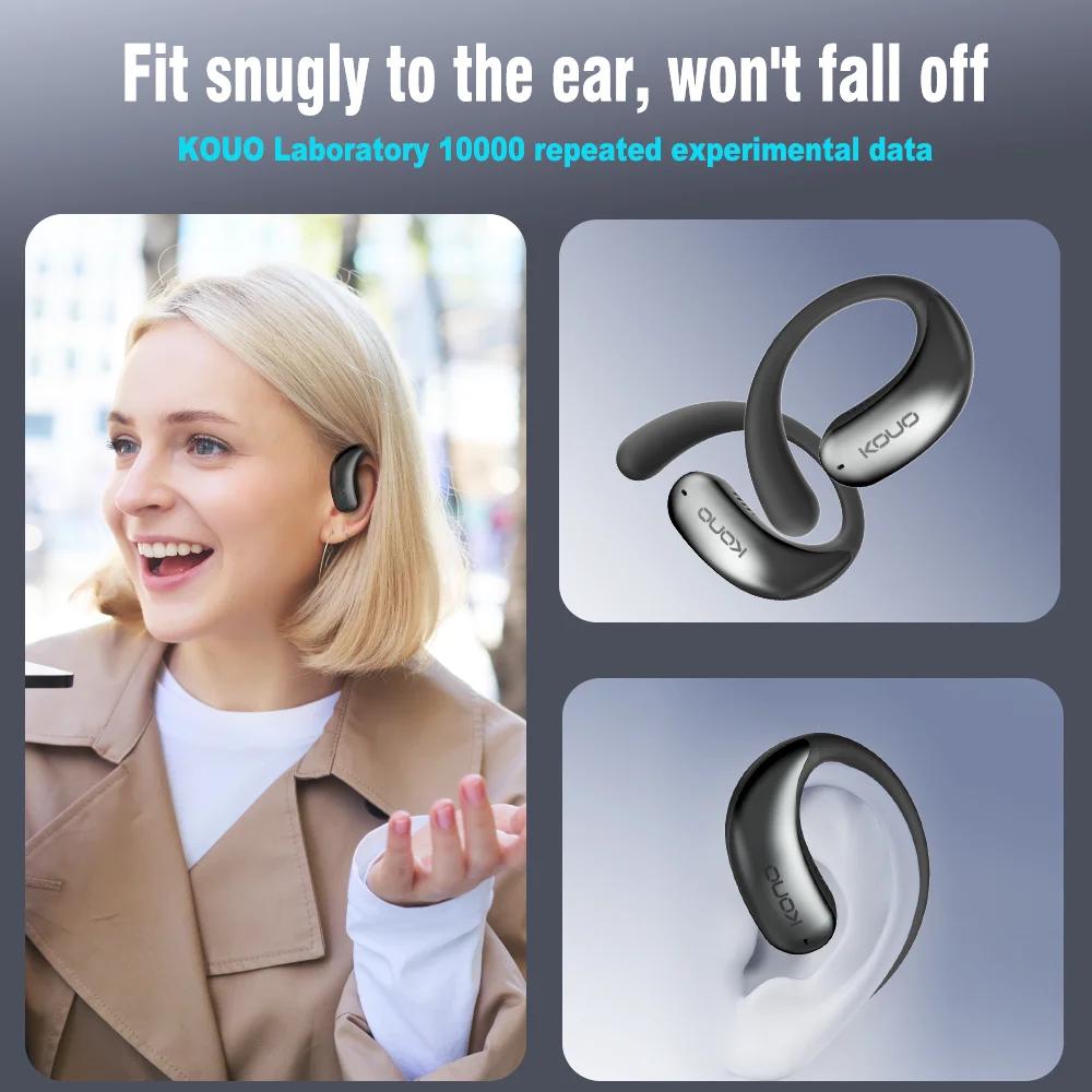 KOUO traduction casque véritable sans fil Bluetooth 5.4 haute qualité mémoire fil d'acier affaires é