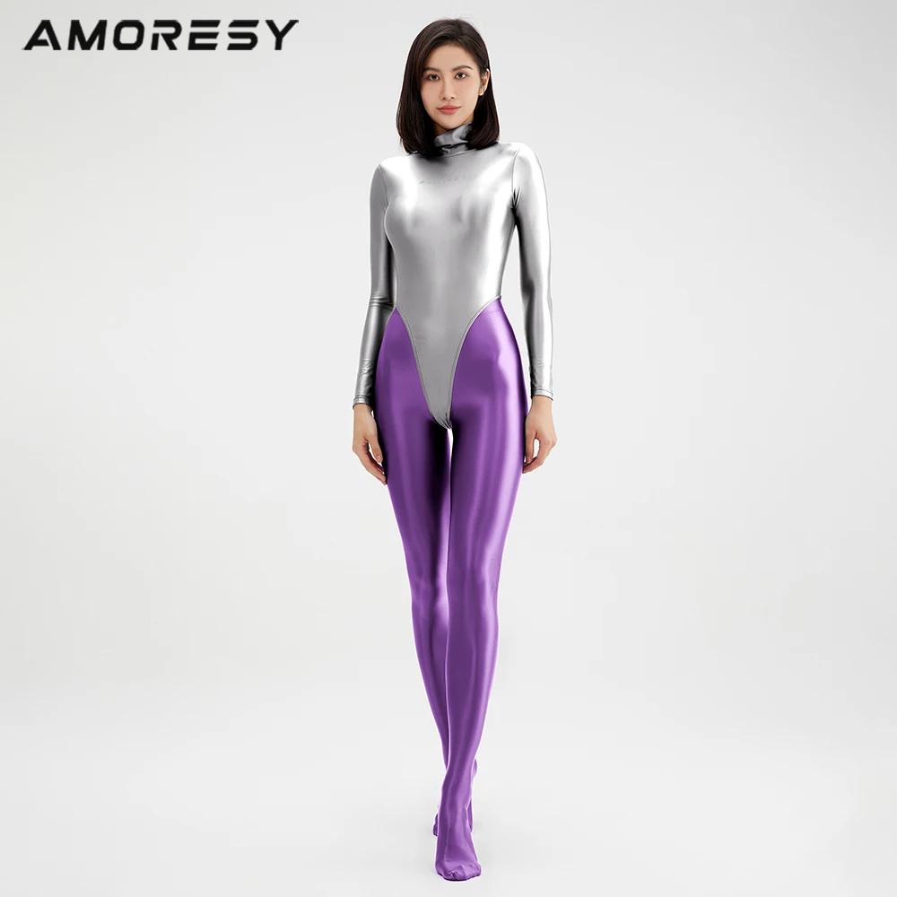 Maillot de bain femme une pièce manches longues col haut - Body surf sexy fermeture éclair dos