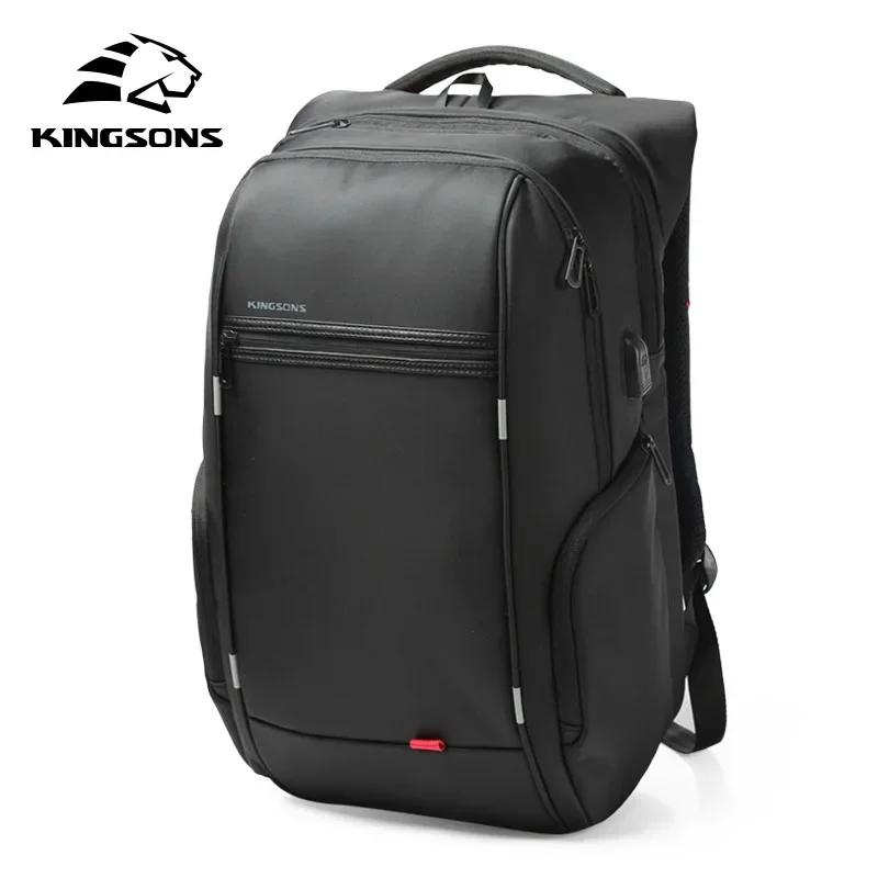 Kingsons-Sac à dos étanche pour homme et femme, avec chargeur USB, pour l'école, antivol, pour ordin