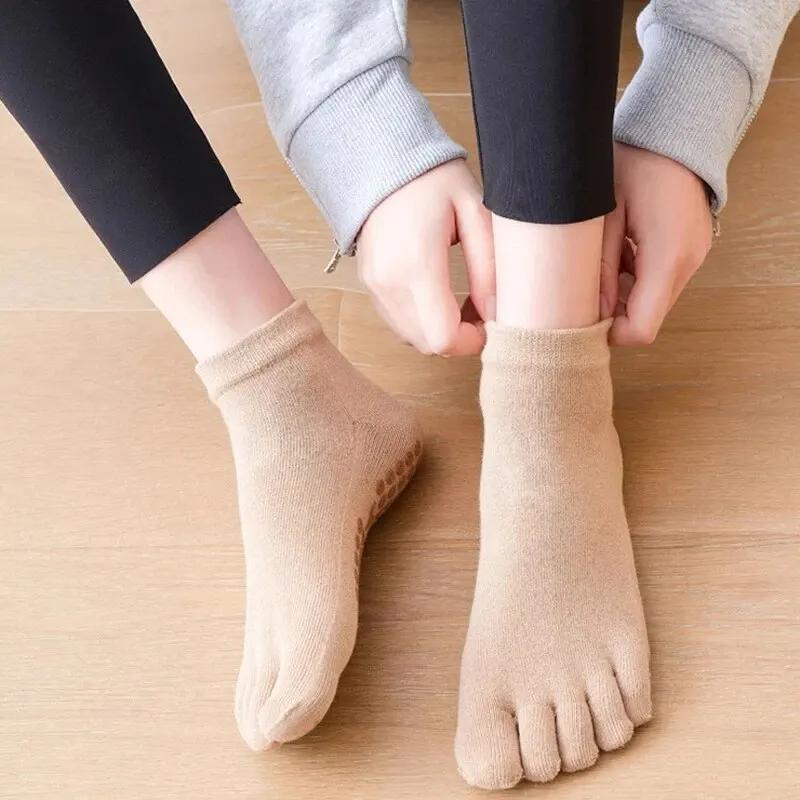 Chaussettes respirantes femme 5 paires - Yoga danse fitness coton silicone antidérapant