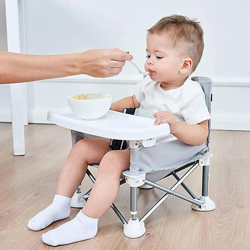 Chaise de salle à manger Portable pliable pour bébé, avec plaque, ceinture de sécurité, chaise de pl