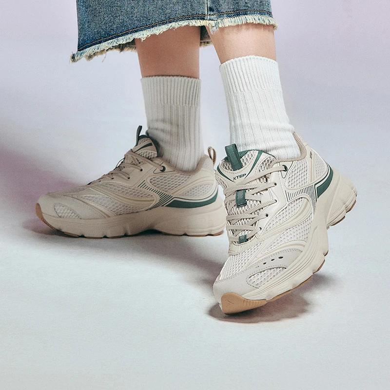 Xtep-Baskets décontractées à semelle optique pour femmes, chaussures de sport vintage, légères, anti