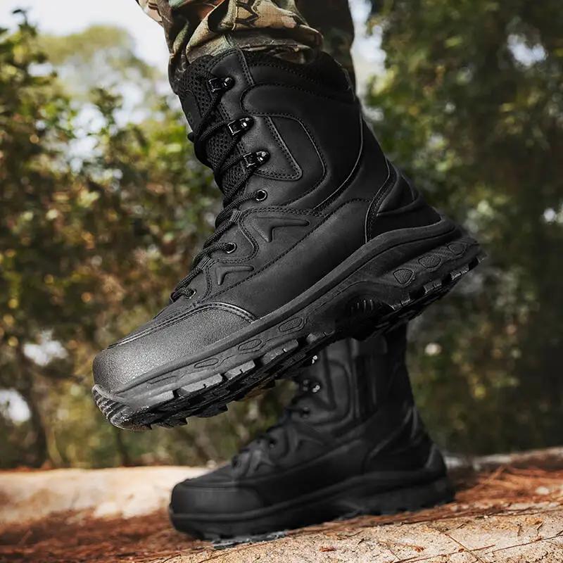 Bottes d'extérieur de marque pour hommes, chaussures d'escalade à lacets, imperméables, antidérapant