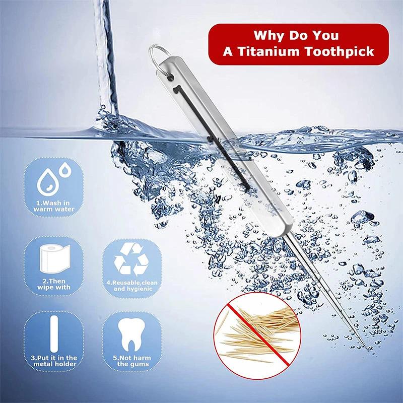 Cure-dents rétractable Portable EDC, alliage de titane haute résistance, ressort Push-pull, choix de