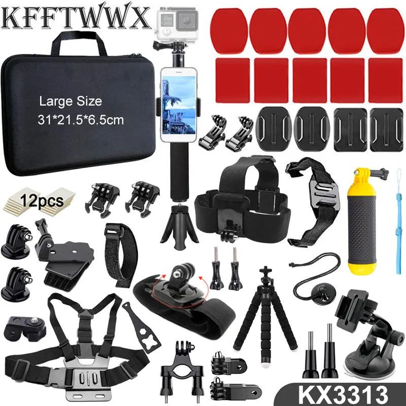 KFFTWWX-Kit d'accessoires pour GoPro Fore13, 12, 11, 10, 9, Noir, 8, 7, 6, Support de trépied pour S