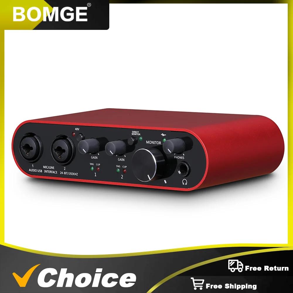 Interface audio BOMGE BMG-22S Carte son professionnelle 32 bits/192 kHz et amplificateur double cana