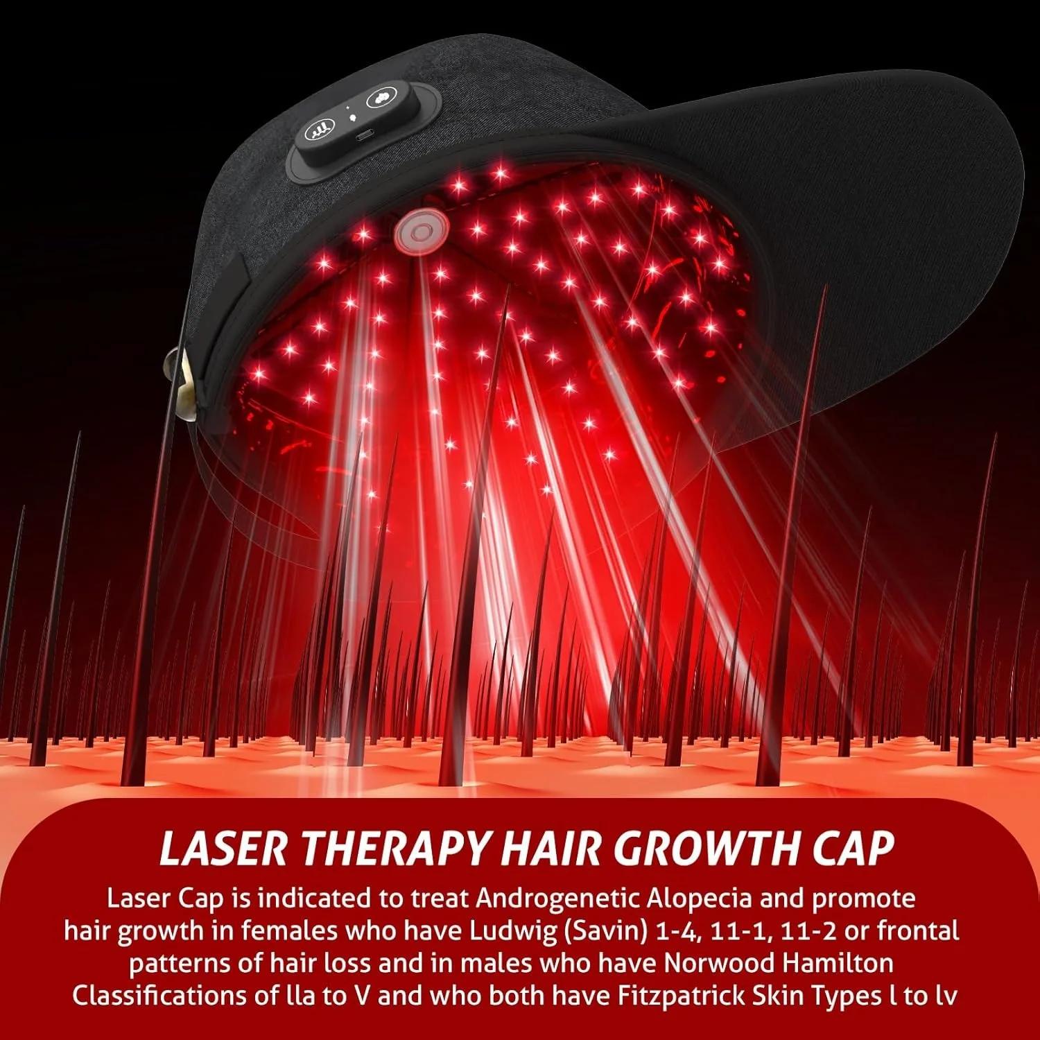 Dispositif de croissance des cheveux avec capuchon Laser sans fil, chapeau de thérapie au Laser de b