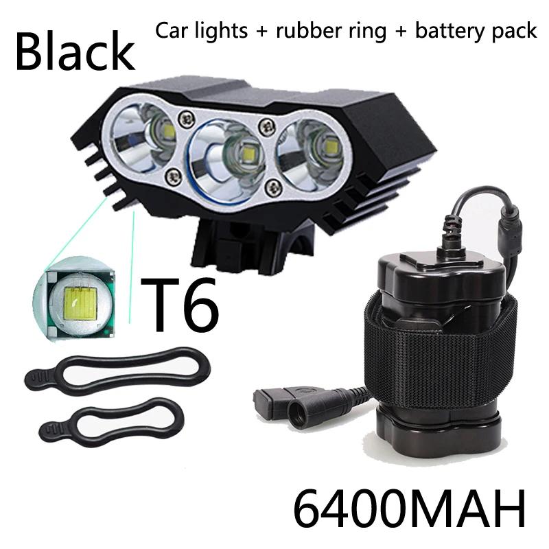 3xT6 LED feu avant de vélo phare de vélo lampe de poche étanche lampe de cyclisme de montagne 2700 L