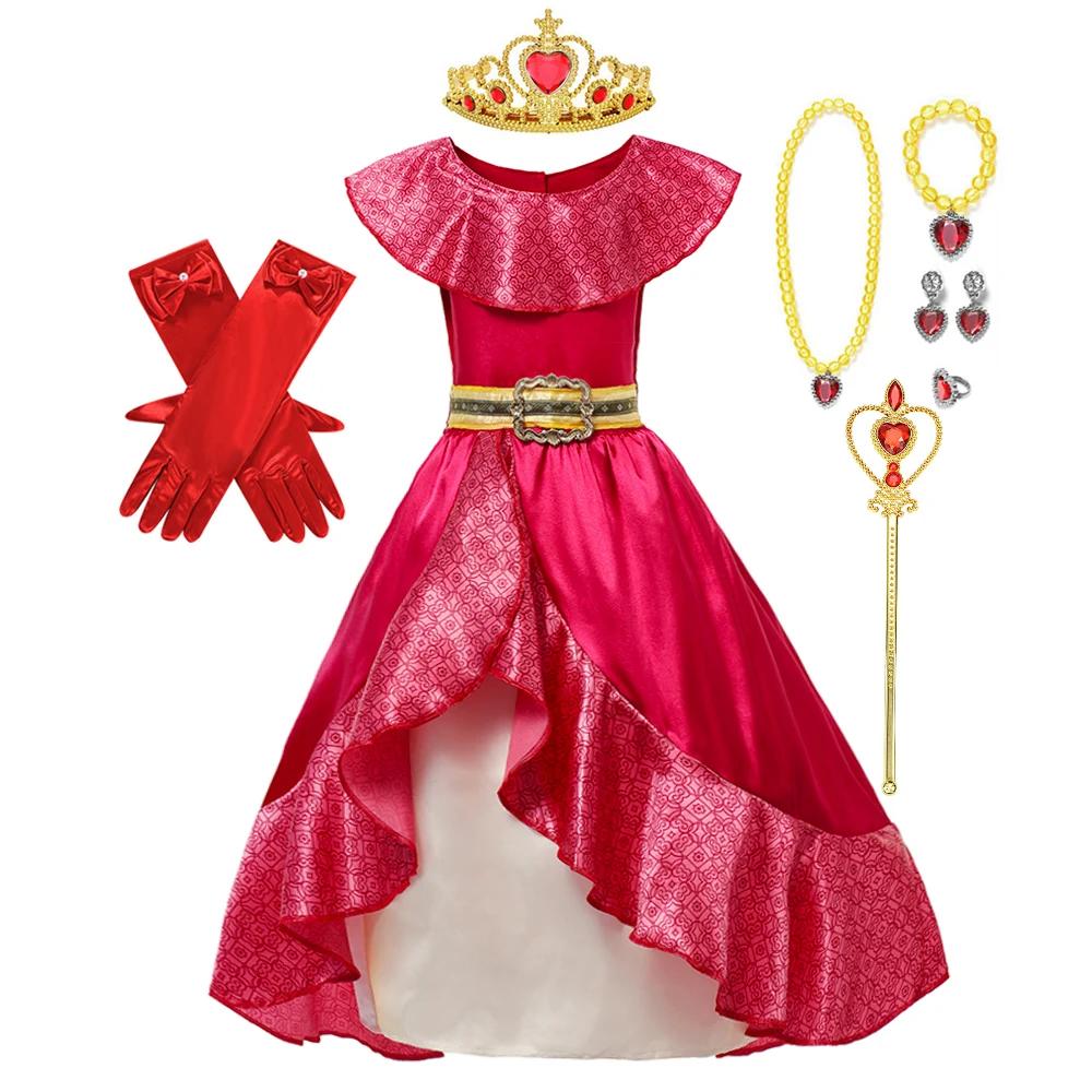 Vêtements de Cosplay pour enfants, Costume de princesse Elena pour filles, Halloween, carnaval, jeu