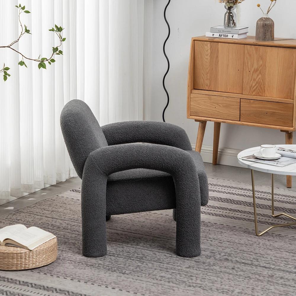 SEYNAR-Chaise sherpa moderne au design unique, chaises d'appoint à pied pour salon, pour adultes