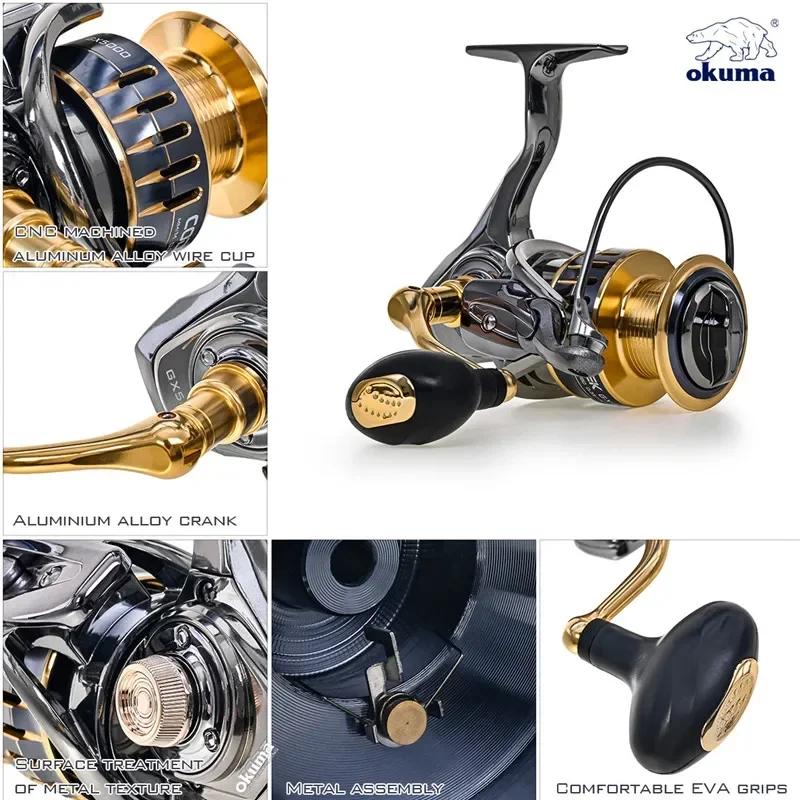 OKUMA moulinet de pêche tout en métal 22KG13 + 1 roue de ligne de pêche à grande vitesse adapté à to
