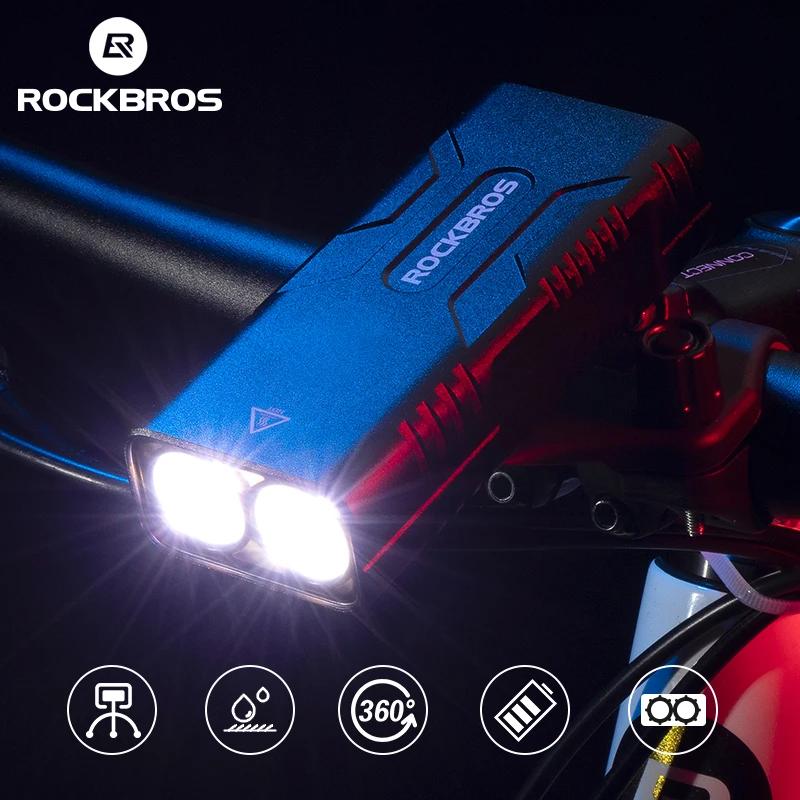 ROCKBROS 2T6 LED vélo lumière 10W 10000 mAh vélo avant lampe de poche vélo équipement vtt phare Supe