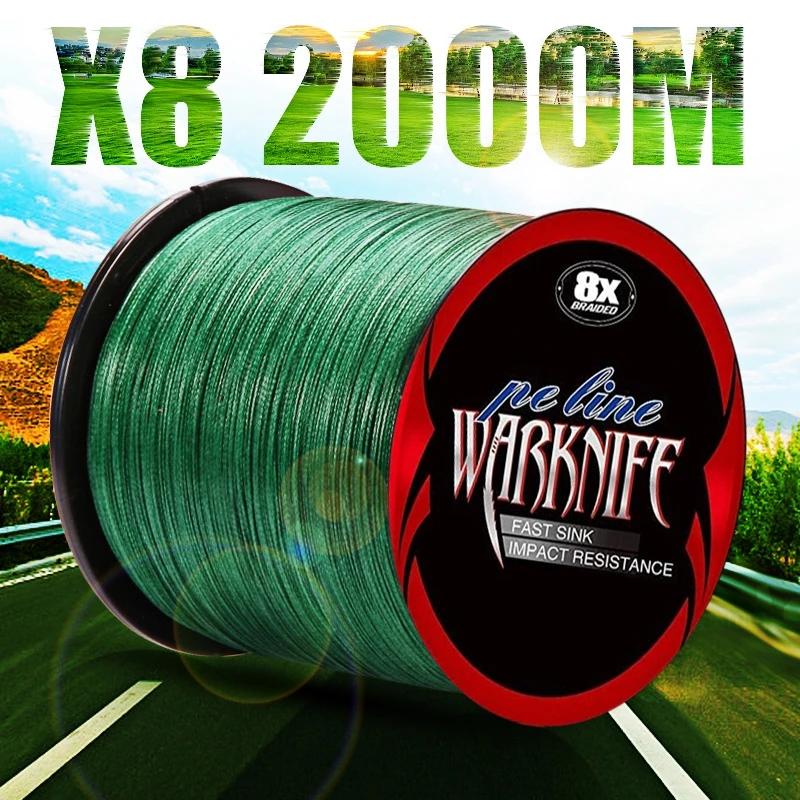 Warknife-Ligne de pêche multifilament tressée en PE, fil de pêche japonais à 8 brins, 6-300lb, 2000m