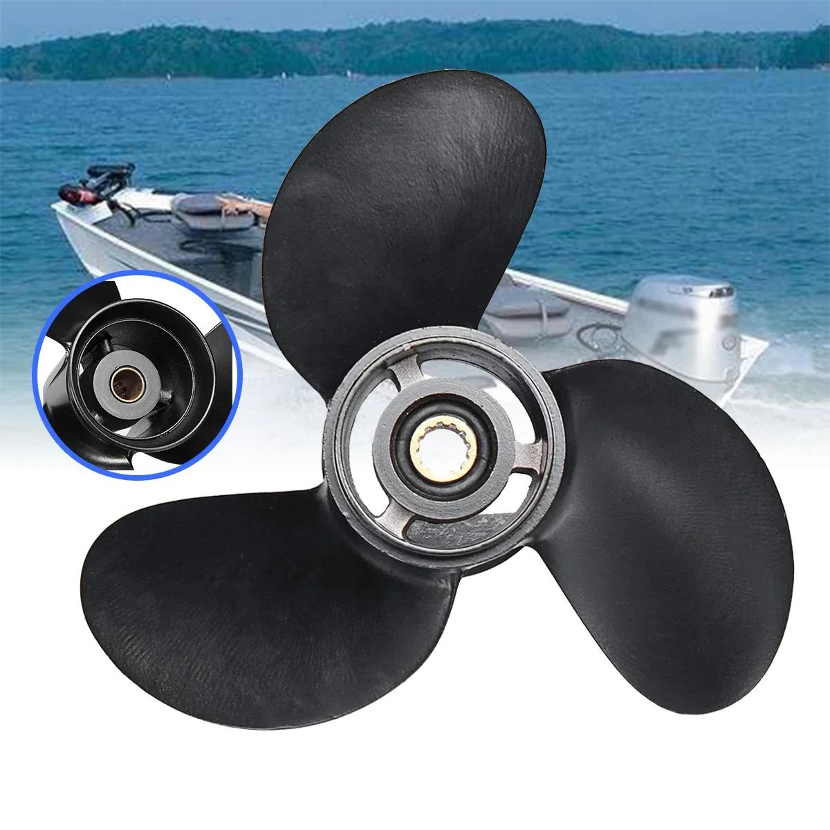 Hélice de bateau hors-bord en alliage d'aluminium pour Tohatsu Nissan Mercury, dents à 12 cannelures