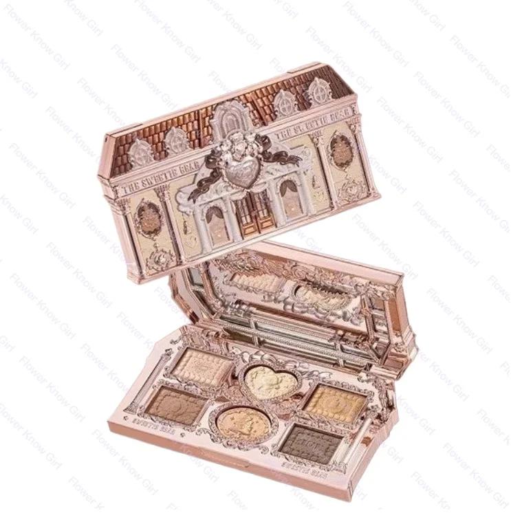 Flower Knows The Sweetie Bear Collection Palette de fards à paupières 6 couleurs paillettes mat bron