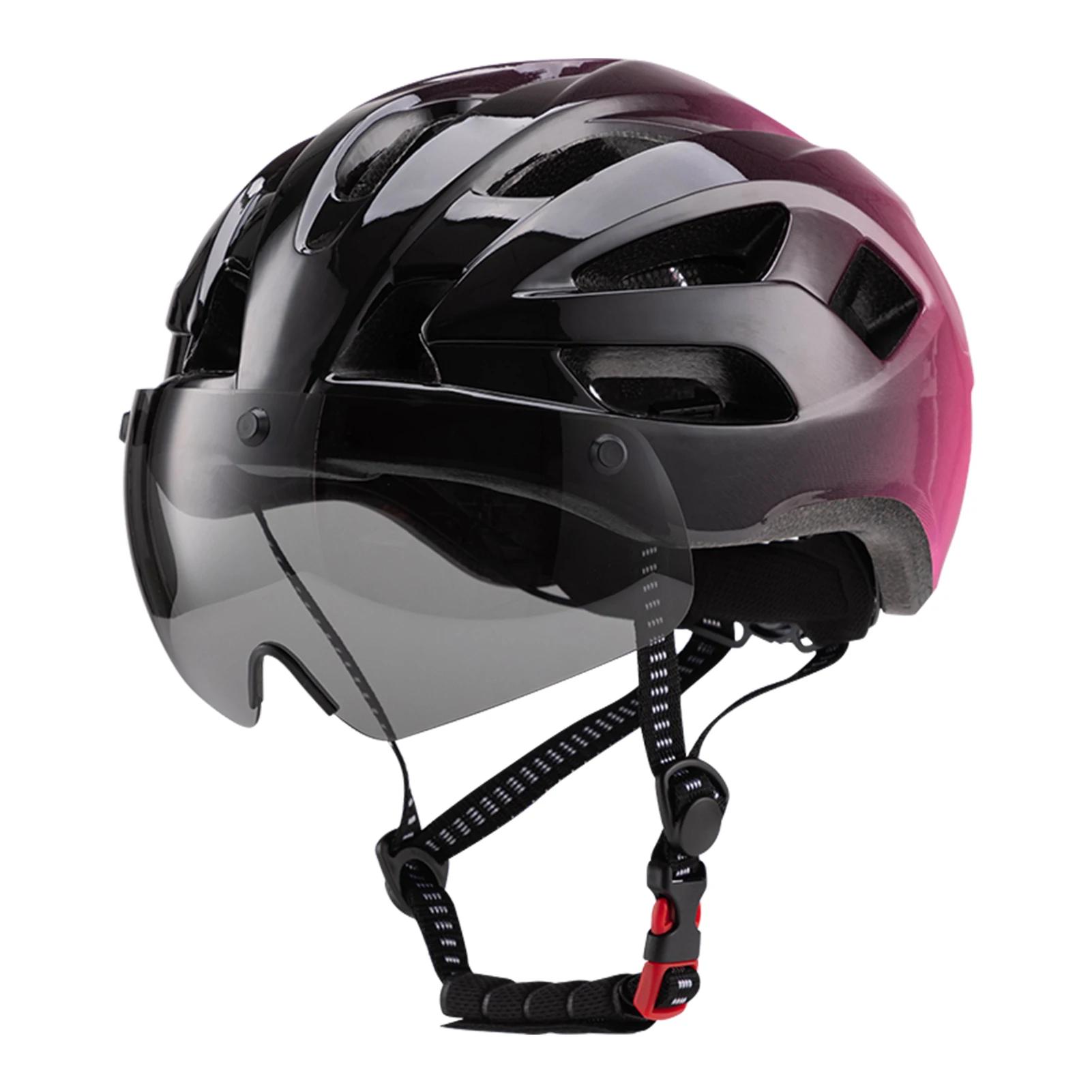 Casques de vélo pour femmes avec lunettes magnétiques, casque de vélo universel en PC et EPS intégra