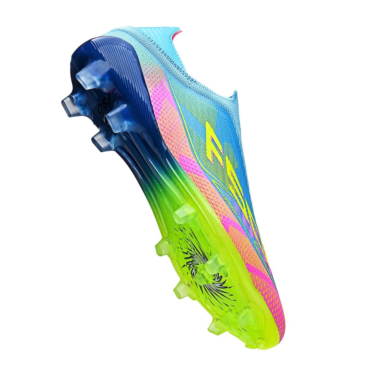 Chaussures de football respirantes pour hommes, chaussures de sport antidérapantes à crampons longs