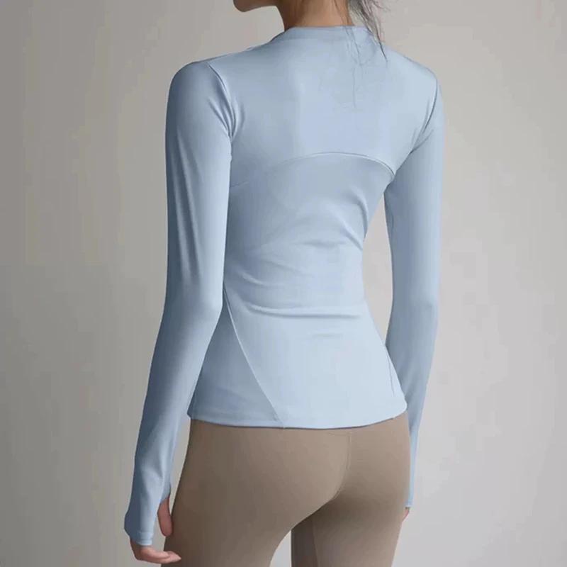 Veste de yoga femme coupe cintrée à séchage rapide - Effet amincissant manches longues