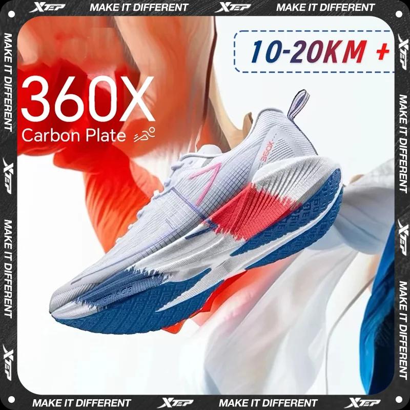 Xtep 360X-Chaussures de course professionnelles pour hommes, baskets légères en matériau ETPU, plaqu