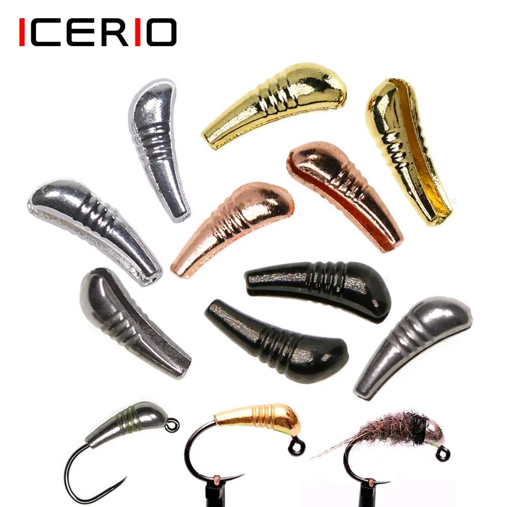 ICERIO 10 pièces 20 pièces tungstène nymphe corps gabarit dos perle rapide coulant gabarit nymphe mo
