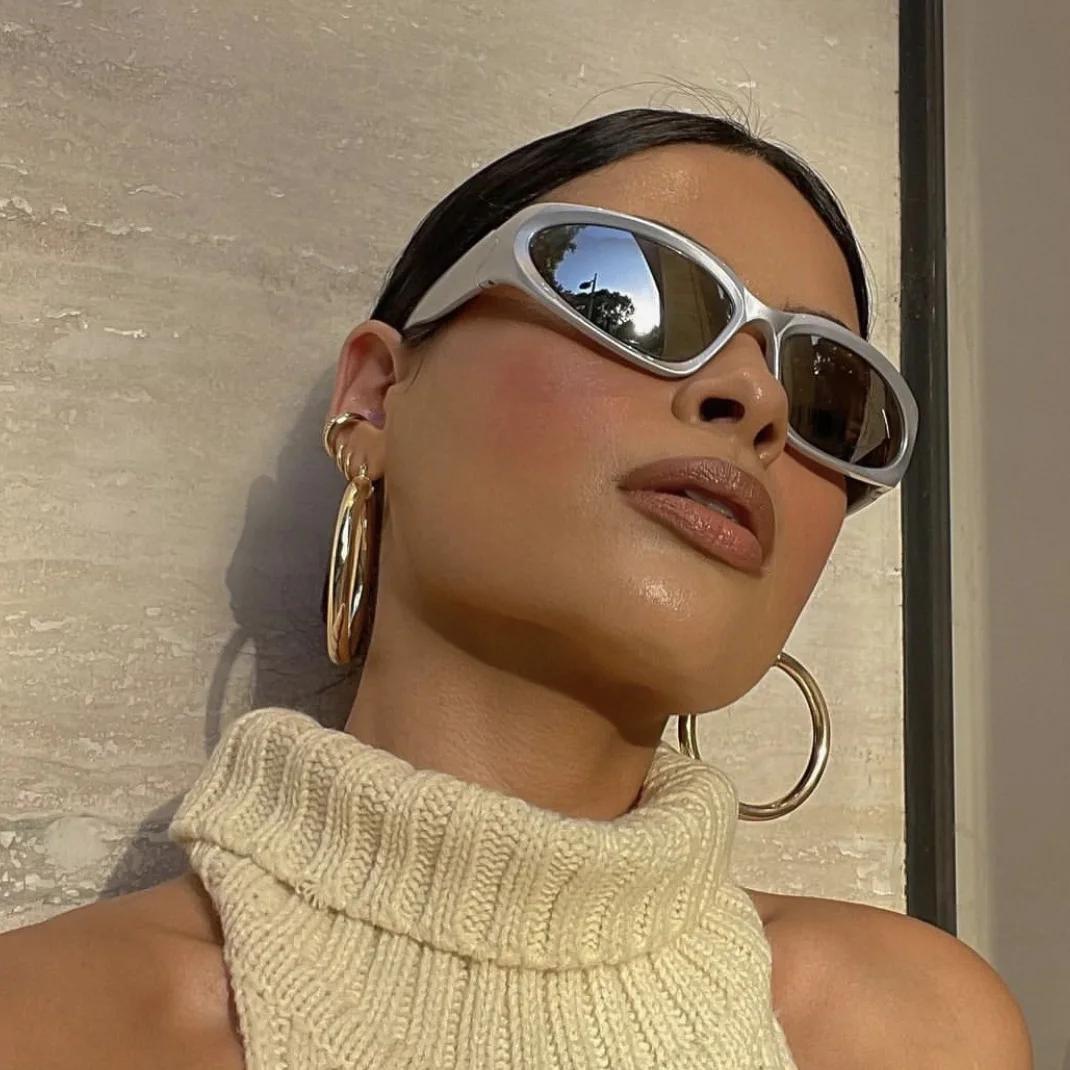 Nouveauté lunettes de soleil populaires pour femmes lunettes de soleil Punk lunettes de soleil ovale