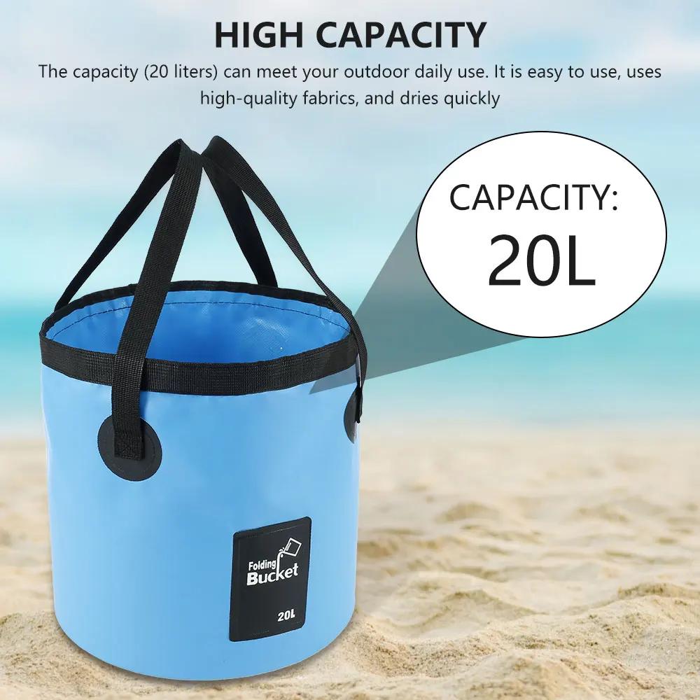 Sacs d'eau étanches 20l, seau pliant, seau pliable Portable pour l'extérieur, conteneur d'eau, seau
