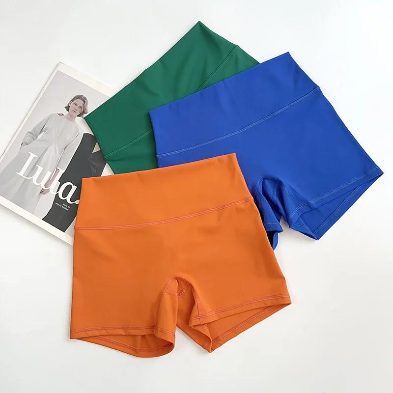 Short de motard de sport pour femmes, sensation nue, taille haute, Yoga, Push Up, Leggings de Fitnes