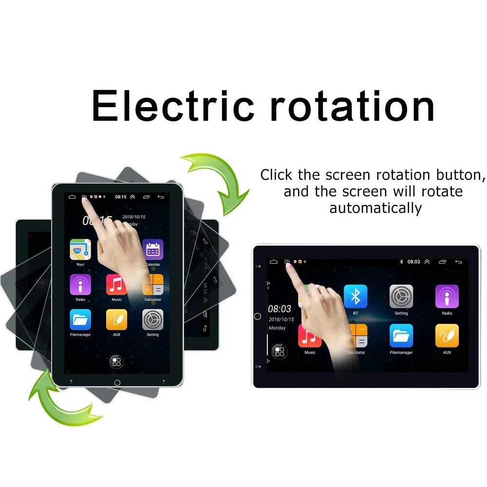 Lecteur vidéo de voiture rotatif automatique, radio stéréo universelle, GPS, Android 14.0, Apple Car