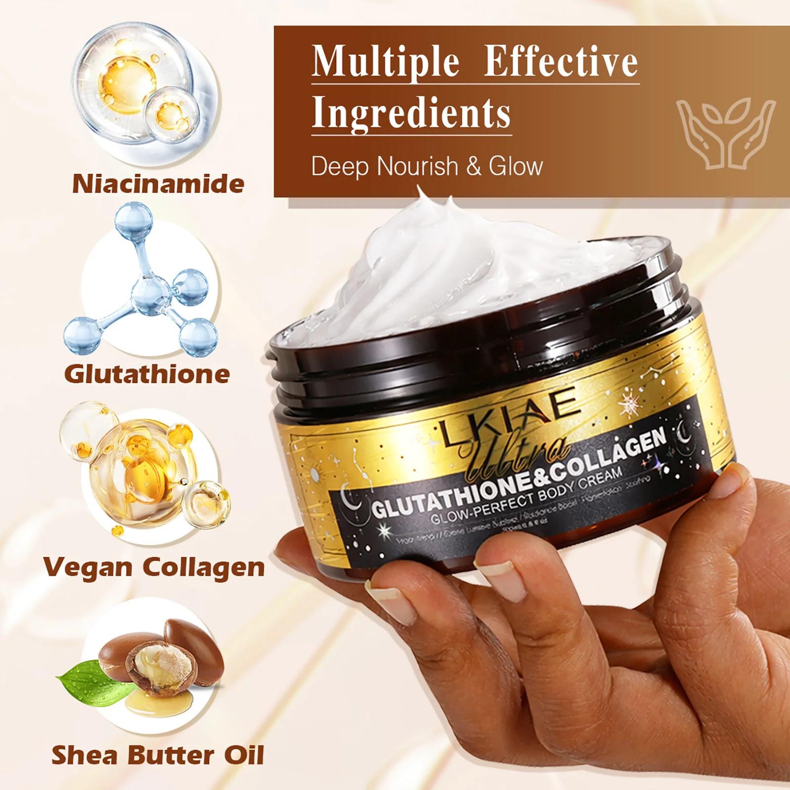 Crème corporelle ultra éclaircissante LKIAE, illuminatrice, hydratation intense, peau lisse, pour to