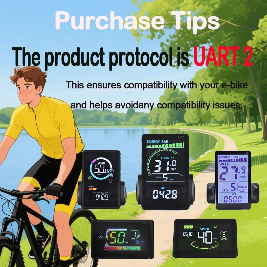 UART2 24V 36V 48V S866 vélo électrique LCD affichage compteur E Scooter panneau LCD avec USB UART po