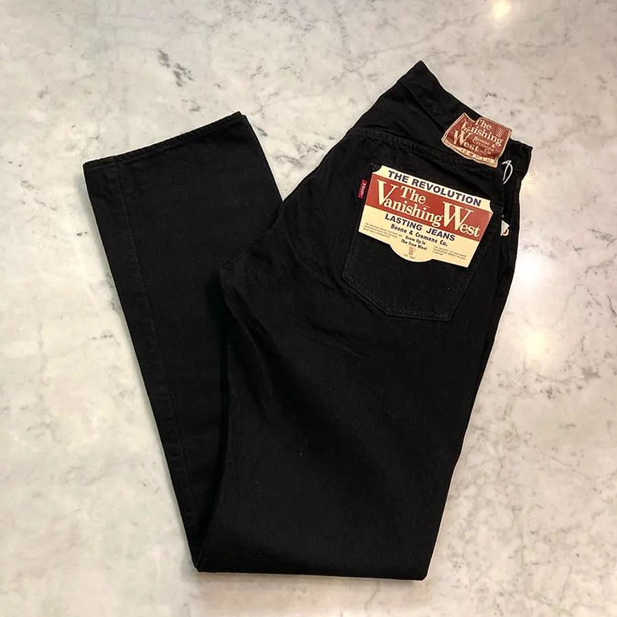 FREEWHEELERS & CO Lot 601 Jeans noirs à bord rouge 14oz