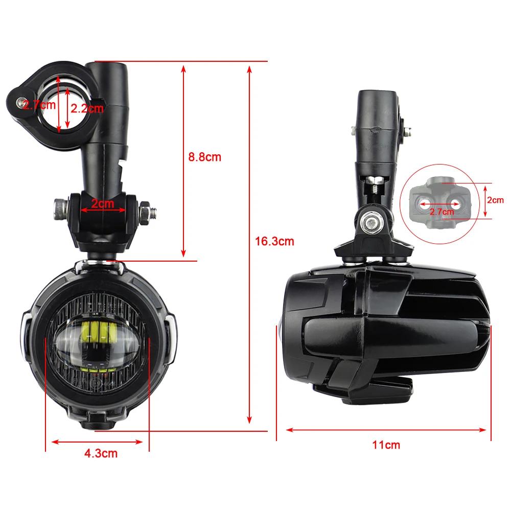 Feux auxiliaires LED antibrouillard pour moto universelle R1200GS F800GS K1600, 40W 6000K