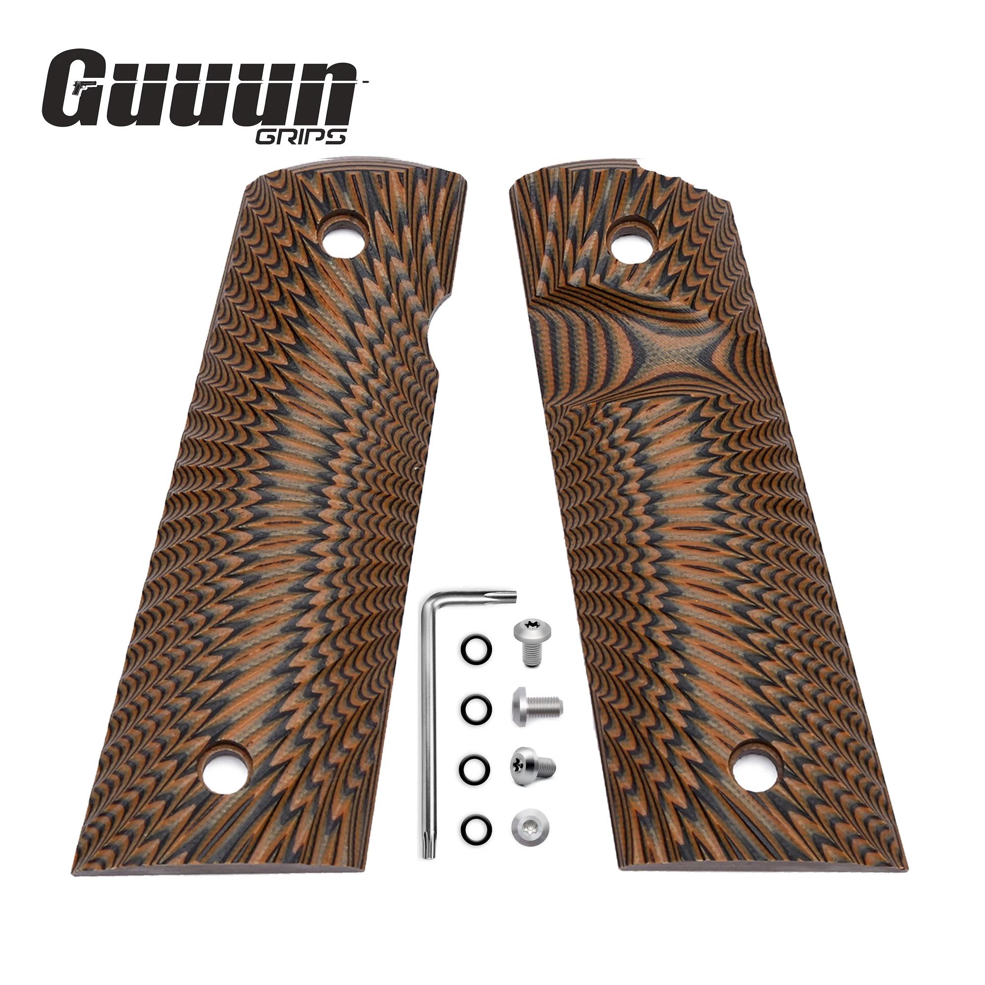 Magwell Grip Guuun G10 - Texture Sunburst pour 1911 taille complète avec coupe de sécurité