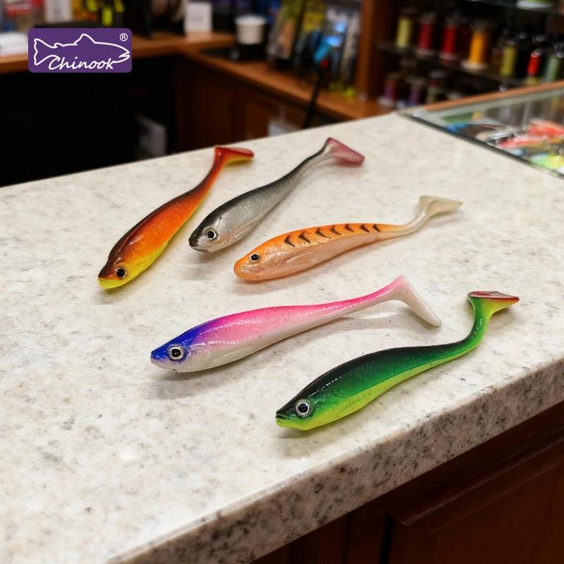 Chinook SoftBait leurre 90mm grande queue de pagaie Shad Swimbait 5 pièces ensemble Wobblers Silicon