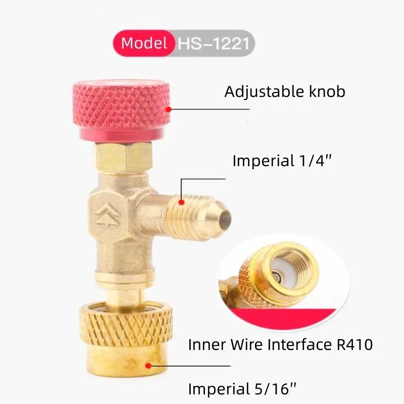 R410a R22 outil de réfrigération climatisation soupape de sécurité adaptateur raccord 1/4 "5/16" pou