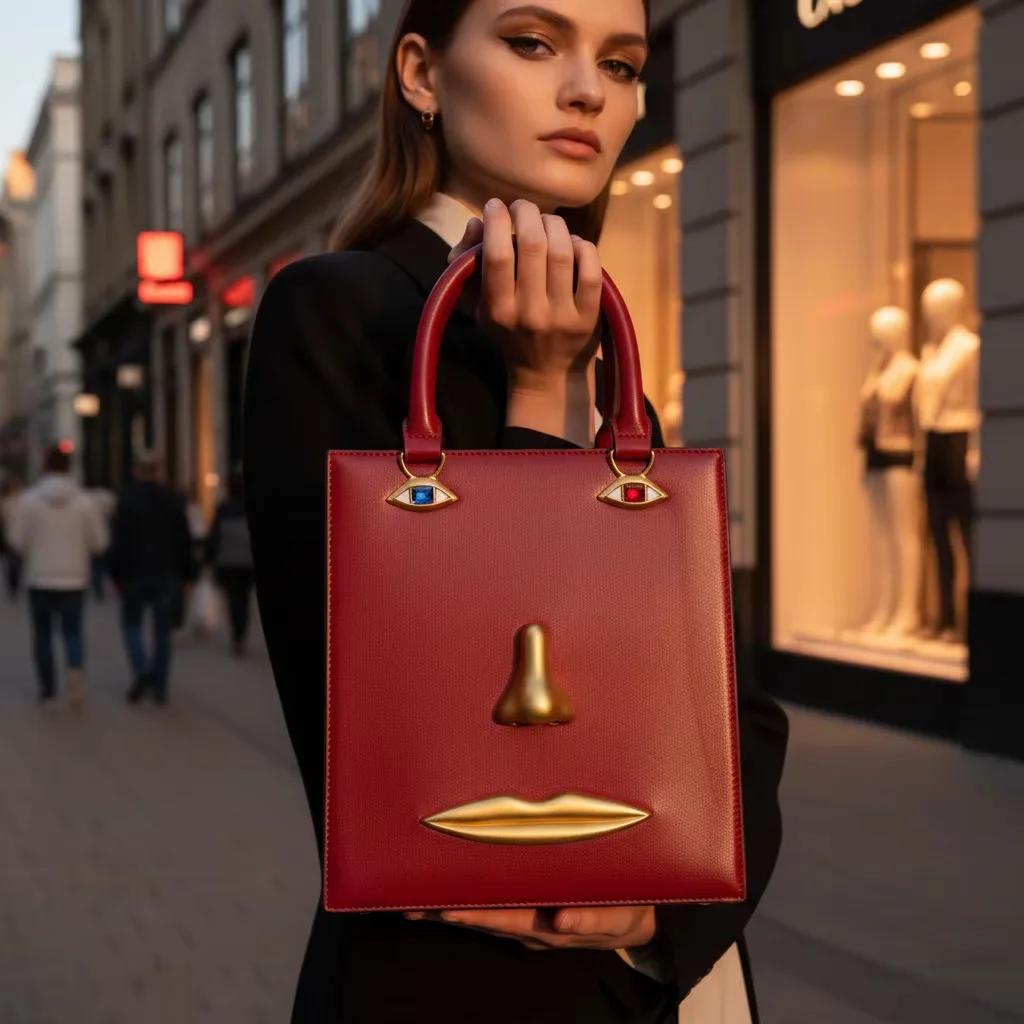 Sac à main tendance pour femme, portrait personnalisé, sac bandoulière rétro